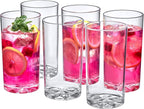 Amazing Abby - Liberty - 16-Ounce Plastic Tumblers (Set of 6), Drinking Glasses, Reusable Cups, BPA-Free, Shatter-Proof, Dishwasher-Safe (Made of Plastic, NOT Glass)