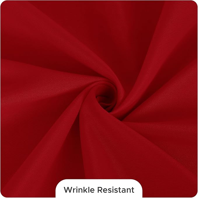 Fitable 8 Pack Round Tablecloths: Stain Resistant Wrinkle Free Circle Table Clothes, Washable Reusable Polyester Table Covers for Wedding Party Birthday Banquet Reception(Red, 84 Inch)