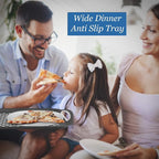 Food Trays for Eating on Couch - 2 Pack - Non Slip Dinner Trays for Eating Set of 2 Non Slip Serving Tray and Food Tray with Handles (Black & White)