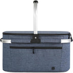ALLCAMP OUTDOOR GEAR Large Picnic Basket 32L Shopping Basket Grocery Bags Folding Insulated Strong Frame Basket (Large Blue)
