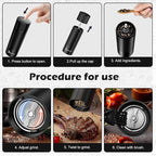 USB Rechargeable Salt and Pepper Grinder Set Electric Pepper Grinders Automatic Pepper Mills Salt Shaker Adjustable Coarseness Large Capacity One Hand Operation (BLACK)