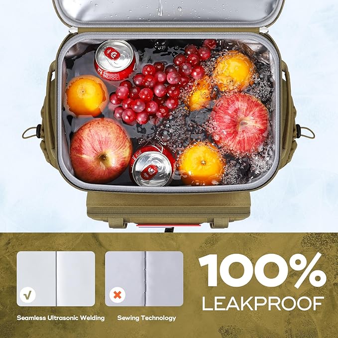 Maelstrom Backpack Cooler,Soft Lightweight Leakproof Tactical Cooler Backpack,50 Can Insulated Cooler Bag,Keeps 50 Cans Hot/Cold for Up to 16 Hours,Waterproof Lunch Bag for Men Women-Khaki