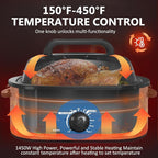 SUNVIVIPRO Roaster Oven 28 Quart, Electric Turkey Roaster with Self-Basting Lid, Removable Pan & Rack, Variable Temp Control, Stainless Steel, Black