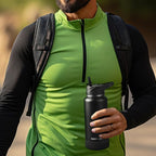 64oz Insulated Water Bottle with Straw, Half Gallon Stainless Steel Vacuum Water Jug, Large Thermal Water Bottle Flask with Leakproof 3 Lids for Travel, Camping, Gym Sports Black