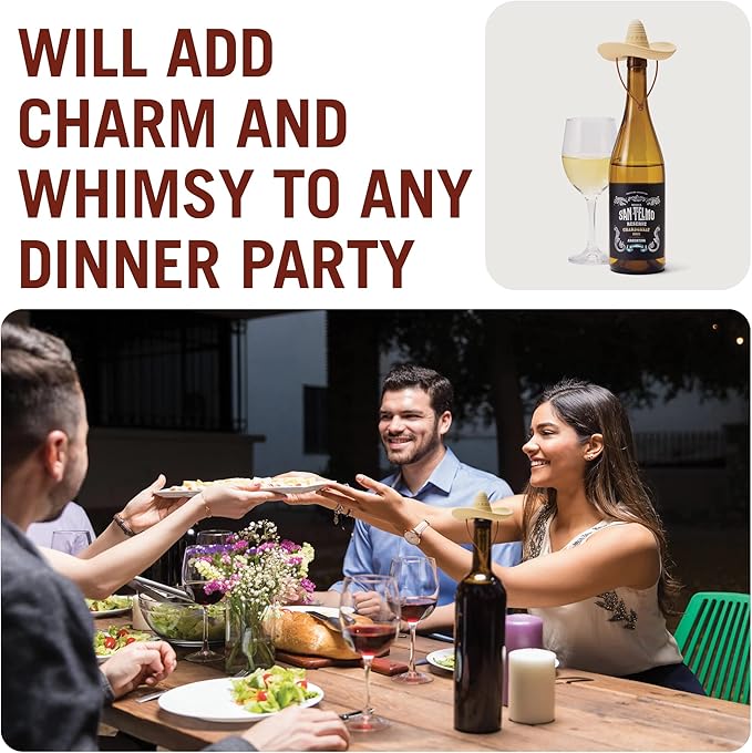 Silicone Wine Stopper/Fun Sombrero shaped cap seals bottle and keeps wine fresh/Cute Wine Accessories/ Kitchen Gadgets/el Corko Bottle Stopper by Monkey Business