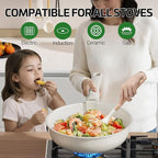 23 Pcs Pots and Pans Set Non Stick, Ceramic Cookware Set Non Toxic with Detachable Handles, Healthy Induction Cookware Oven Safe RV Kitchen Set, PFAS PFOA & PTFE Free, Cream White