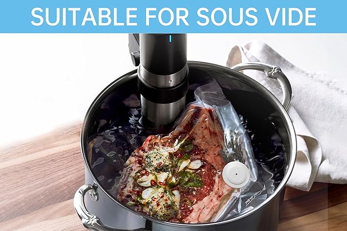 Handheld Vacuum Sealer for Food with 22 Reusable Sous Vide Bags, Compact Cordless Sealer Machine for Travel, Fresh & Save Meal Prep