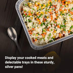 Aluminum Pans Half Size, 9X13, Extra Heavy Duty Disposable Foil Pans For Baking (100 Pack) Roasting & Chafing, Bulk Quantity for Caterers, Restaurants & Hotels For Buffets, Steam Table & Food Prepping