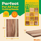 Riveira Acacia Wood Cutting Board – Gourmet Acacia Grandeur: 20 x 30 Wooden Cutting Board – Natural Wooden Cutting Boards For Kitchen Decorative – Innovative Juice Grooves Acacia Wooden Chopping Board