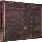 AZRHOM Extra Large Thick Walnut Wood End Grain Cutting Board 24x18x2 In, Wooden Butcher Block, Chopping Board For Kitchen with Juice Groove Handles Non-Slip Pats (Gift Box)