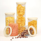 Urban Green Glass Food Storage Jar with Glass Lid, Food Canister Set with Airtight Lids, Pantry Jars for Kitchen Organization, Food Storage Containers in Set of 5