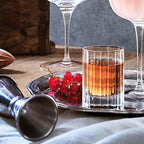 Luigi Bormioli Bach 2.25 oz Liqueur Glasses, Set of 4 - Fine Laser-Cut Rims Durable Thick Base, Made of SON-hyx Crystal - Sinuous Design Mixed Drink Glass - Made in Italy, Dishwasher Safe