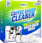 Coffee Machine Descaler & Cleaner Tablets - 24 Count, Uses for Keurig, Breville, Miele, Delonghi, Ninja, Nespresso, Coffee Maker Pot cleaning Tabs, Descale Drip Coffee & Espresso Machines