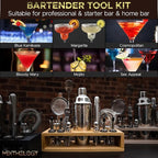 Mixology Bartender kit | 31 Piece Professional Bartender Set by Mixthology - bar Tools, Accessories, and bar Sets for The Home by Bartenders. Gift The Perfect Cocktail Shaker