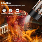 Electric Pepper Grinder Set (2 Pcs) Adjustable Coarseness & One-Touch Grinding with LED Light – Battery-Powered, Large Capacity & Ceramic Blades for Effortless Seasoning