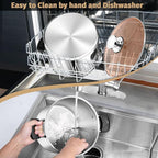 P&P CHEF Stainless Steel 3-Ply Sock Pot with Lid, Stockpot for Cooking Pasta & Stewing Soup, Fits Multi Stoves, Heat-proof Handle & Clear Lid, Heavy Duty & Dishwasher Safe, 12 Quarts