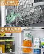 64oz Glass Mason Jar Pitcher with Lid and Spout, 2 Quart Airtight Glass Water Jug, Leakproof Wide Mouth Mason Jar Pitcher for Iced Sun Tea, Milk Storage, Cold Brew Coffee, Juice, Green