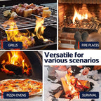 Fire Starter 110Pcs - Extra Long 12min Natural Fire Starters for Grill, Fireplace, Camping & Survival Kit | Waterproof, Odorless, Safe for BBQ/Pizza Oven/Chimney (Indoor & Outdoor)