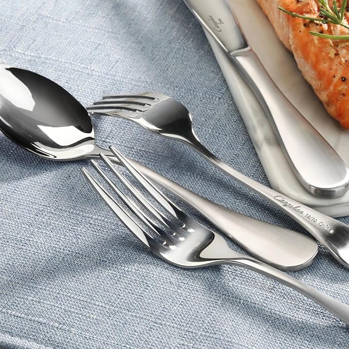 Cangshan RAIN Series Stainless Flatware Set, Window Box, Matte Finish Handle (47-Piece), 504999