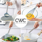 COOK WITH COLOR Silicone Cooking Utensils, Kitchen Utensil Set, Easy to Clean Silicone Kitchen Utensils, Cooking Utensils for Nonstick Cookware, Kitchen Gadgets Set, 10 Pieces, Blue and White