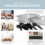 Alpha Living 6 Pack Refill Kit - Disposable Chafing Dish Buffet Set, Welded Body Food Warmers for Parties, Fuel Cans, Half Size Pans, Warming Trays