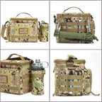 MOV COMPRA Tactical Lunch Bag for Men, Insulated Lunch Box Leakproof for Men Large Capacity with MOLLE Water Bottle Pouch Lunchbox for Adults for Work, Picnic（Camouflage Green）