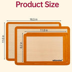 4 Pack Silicone Baking Mat, Non-Stick Silicone Baking Sheet, Food Safe, 480℉ Heat Resistant, 2 Half & 2 Quarter (Orange)