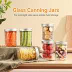 Mason Jars 16 Oz with Lids 6 Packs, Wide Mouth Mason Jars, Glass Canning Jars with Airtight Lids for Pickling, Fermenting, Storing, Canning, Home Decor, Salad Jam and DIY Crafts