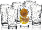 15 Oz Unbreakable Tritan Drinking Glasses Shatterproof Acrylic Glasses Drinkware BPA Free Hard Plastic Cups Reusable Kitchen Water Glasses Drinking Set of 6 (Clear)