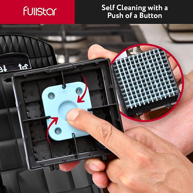 Fullstar Mandoline Slicer for Kitchen - Vegetable Chopper, Onion Potato Food Veggie Fruit Slicer and Cutter with Container, Kitchen Gadgets & Accessories, Home Essentials (All in 1, Black)