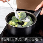 Zulay Kitchen Stainless Steel Slotted Spoon - Large Cooking Spoon - Durable Premium Stainless Steel with Comfortable, Ergonomic Handle - Easy to Clean - Perfect for At Home Cooking & Buffets - 15”