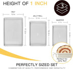 HONGBAKE Baking Sheet Pan Set, Cookie Sheets for Oven, Nonstick Half/Quarter/Jelly Roll Pans with Diamond Texture Pattern, Heavy Duty Cookie Tray, Silver
