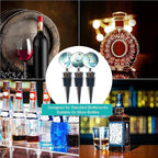 Wine Bottle Stoppers Stainless Steel Wine Stoppers with Decorative Art Glass, Wine and Beverage Bottle Corks for Gifts, Bar, Wedding, Holiday Party (Blue)