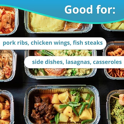 IDL Aluminum Foil Lids for Half-Size Steam Table Pans - 13" x 11" (Pack of 5) - Disposable Covers for Grill Pans - Oven & Freezer Safe - Durable Top