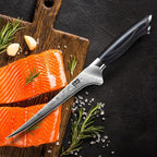 SHAN ZU Fillet Knife 7 Inch, Powder Steel Boning Knife High Carbon Japanese Filleting Knives, Ultra Sharp Deboning Knives for Meat Cutting, Fish Knive's with Ergonomic Pakkawood Handle