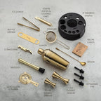 Mixology & Craft Bartender Kit – 15-Piece Cocktail Shaker Set with Bar Tools, Premium Stainless Steel Drink Mixer Accessories for Home Bar, Includes Bamboo Stand, Plus Exclusive Recipe Cards (Gold)