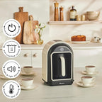 KARACA Hatır Turkish Coffee Maker, 5 Cups Electric Turkish Coffee Machine with Ember Mode, Automatic Temperature Control, Overflow Protection, Audible & Visual Alerts, Cream