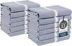 LANE LINEN Kitchen Towels Set - 100% Pure Cotton Dish Towels for Kitchen, Super Absorbent Kitchen Hand Towel, Blue Tea Towels, Soft & Durable Dish Cloths, Pack of 12 – 15”x25”, Blue Chambray