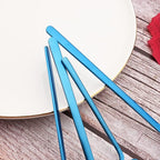 JASHII Silverware Set Satin Finish 24-Piece Stainless Steel Flatware Set Kitchen Utensil Set Service for 6 Tableware Cutlery Set Dishwasher Safe (Matte Blue)