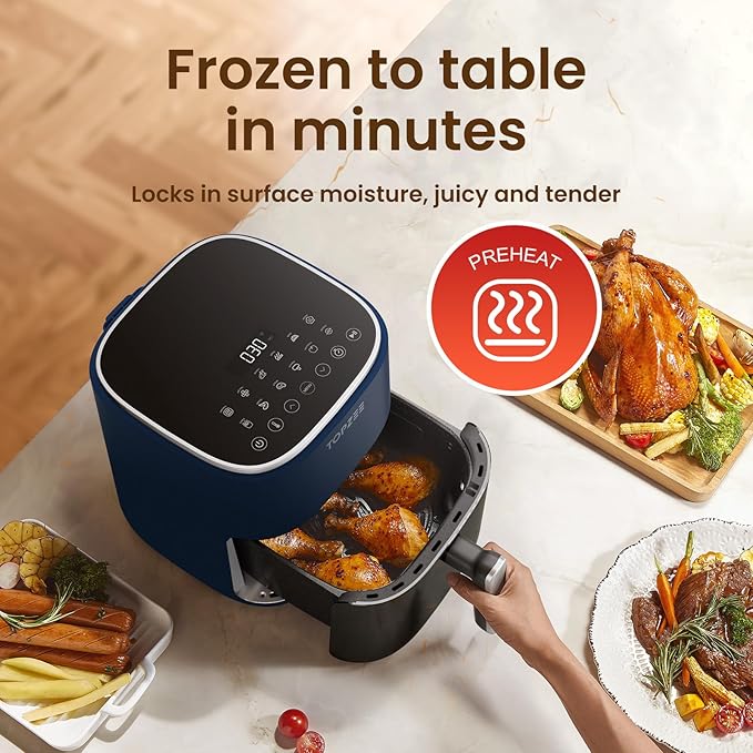 Air Fryer 12-in-1, Compact & Large 5.5-Qt Airfryer, 100-400℉ Precise Heat, 360°Hot Air Circulation, 95% Less Oil, Quick Easy Meals, Bake, Dry, Reheat, Frozen, Broil, Proof