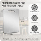 100% Pure Titanium Cutting Board-Titanium board for Kitchen,14"x9.9"x0.08"- Easy to clean, Dishwasher safe Chopping Board, Double Sided Cutting Board for Meat, Poultry, Fruit, Vegetable