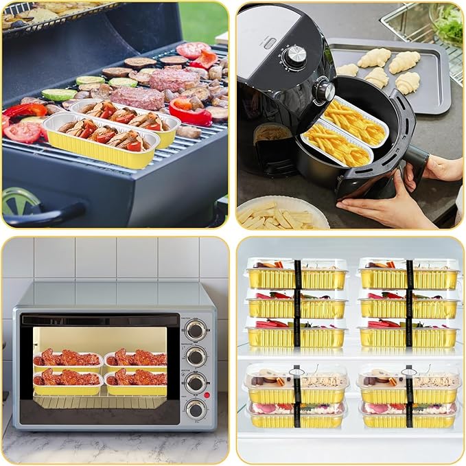 Mini Loaf Pans with Lids and Spoons Sealing Sticker,30 Pcs 6.8oz Cake Pans for Baking Disposable Aluminum Foil Red cake pan (30 PCS GOLD)