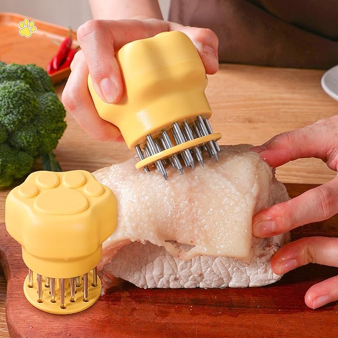 Meat Tenderizer Tool Stainless Steel Thickened Sharp Needle Makes Steak & Chicken Tender Easily, Heavy Duty Kitchen Cooking Gadget for Tenderizing Beef, Pork, Veal