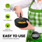 Umien™ Granite Mortar and Pestle Set - 100% Granite - 3.5-Cups - 8-Inch – Avocado Tool Included – Natural Stone Molcajete for Spices, Pestos, & Guacamole (Black) - Stone Grinder - Guacamole