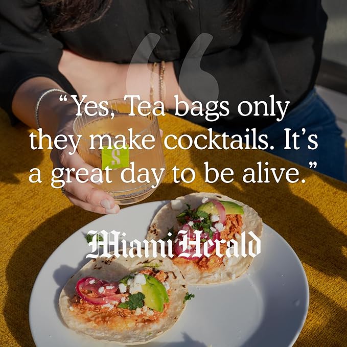 SAYSO Skinny Spicy Margarita Original Cocktail Tea Bag | Cocktail or Mocktail in Under 1 Min, Without Hot Water, <1G Sugar, 20 Calories, Non-GMO, Gluten-free, Kosher & Vegan Mixer, 8 count