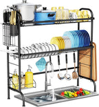 HOWDIA Over The Sink Dish Drying Rack, 3-Tier Stainless Steel Large Over The Sink Dish Rack with Utensil Holder Dish Drainers for Kitchen Counter