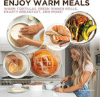 Authentic Wood and Ceramic Tortilla Warmer - Tortilla Holder with Lid - Bread Warmer - Pancake Holder- Roti Box - 8.5 Inches