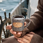 LYEOBOH Espresso Cups, Coffee Cups, Tea Cup - 3 oz Grey Ceramic Set of 6, Mini Coffee Mugs, Demitasse Cups, Espresso Shot, Microwave Dishwasher Safe, Ceramic Mugs, Perfect for Daily Use & Tea Time