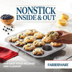 Farberware 12-c. Nonstick Nonstick Bakeware Muffin Pan, Gray