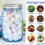 WELLIFE Wide Mouth Mason Jars,2 Pack Blue Mason Jars 32 OZ,Mason Jar for Decor Canning & DIY Crafts,Food Storage,Fermenting,Pickling,Meal Prep